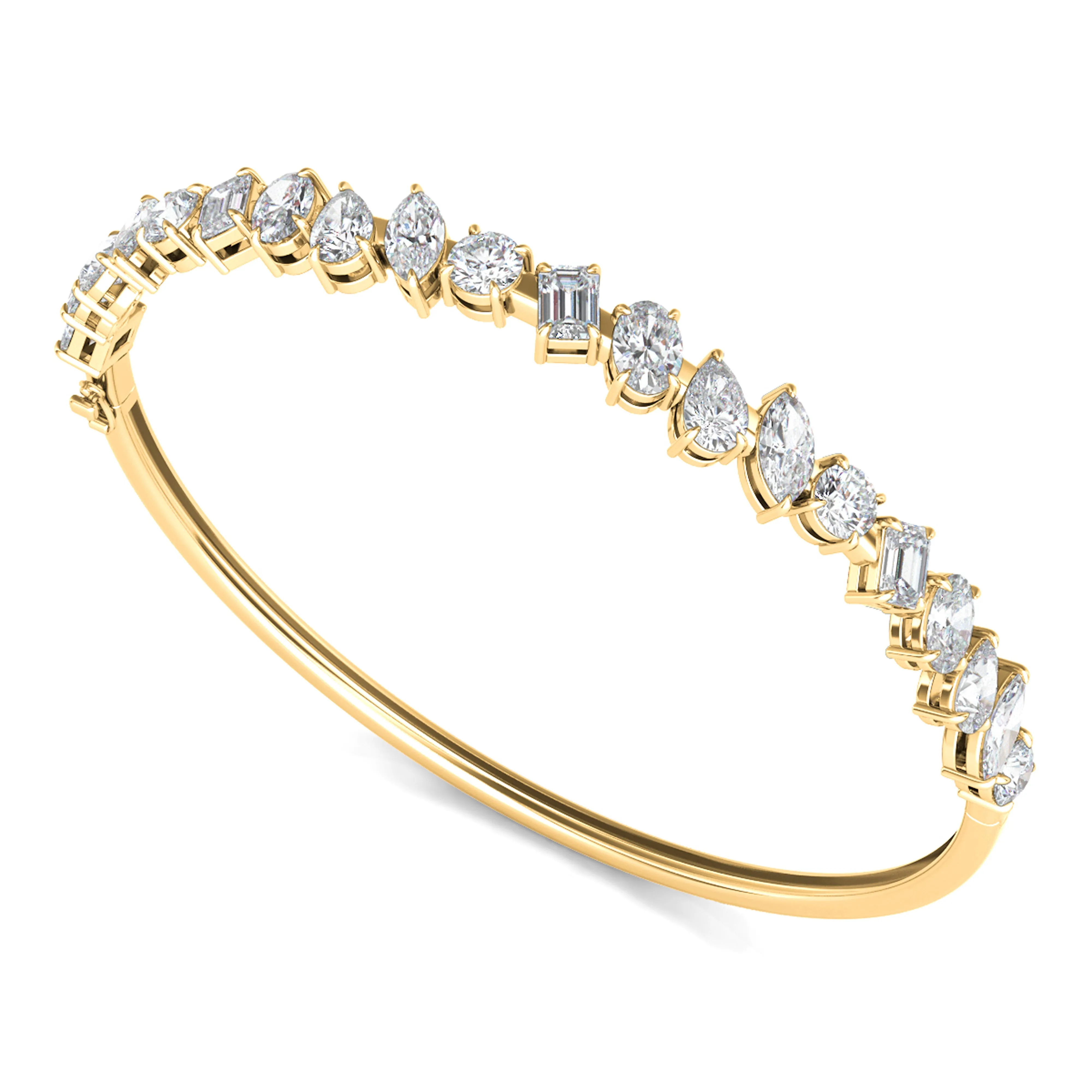 Mixed Diamond Bangle Bracelet