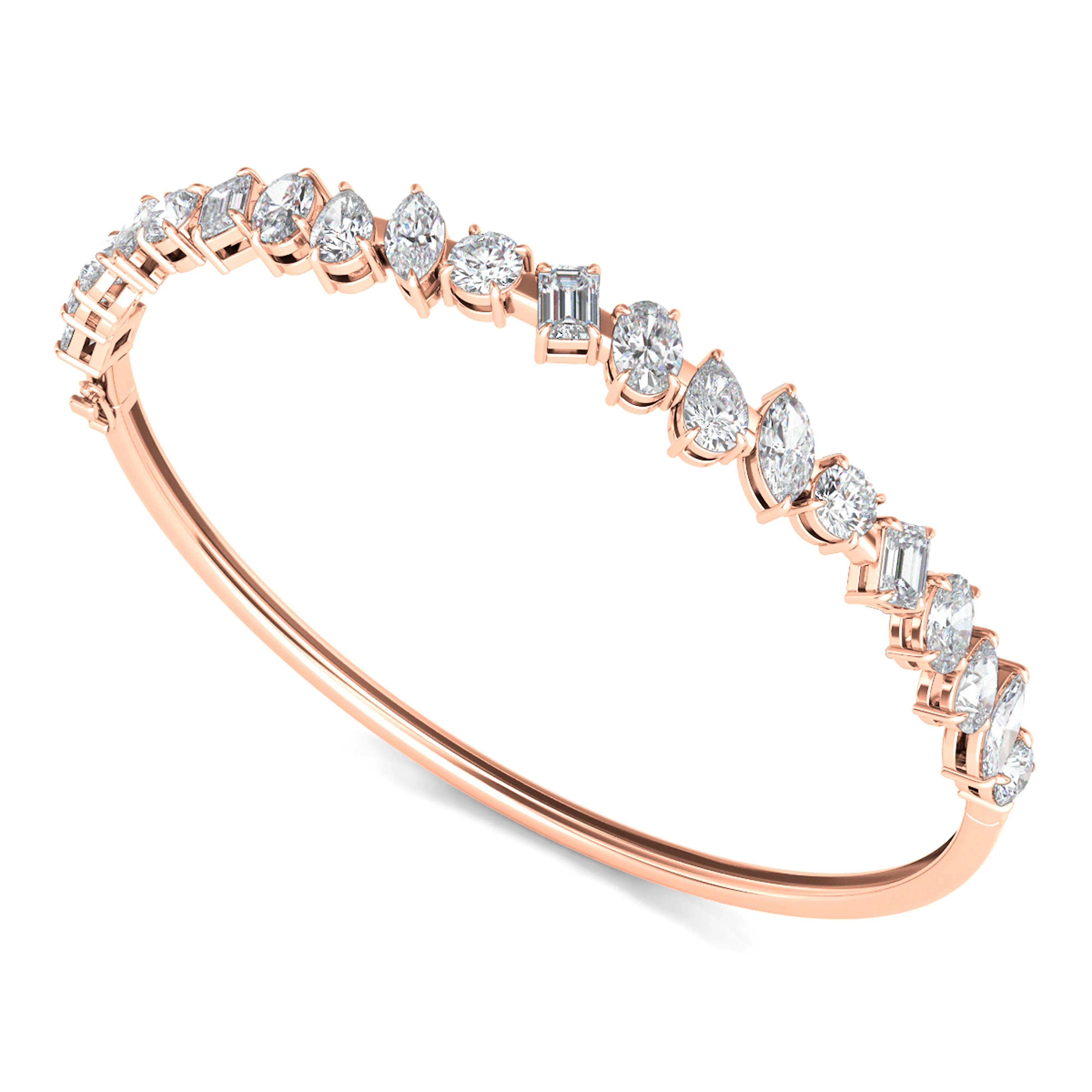 Mixed Diamond Bangle Bracelet