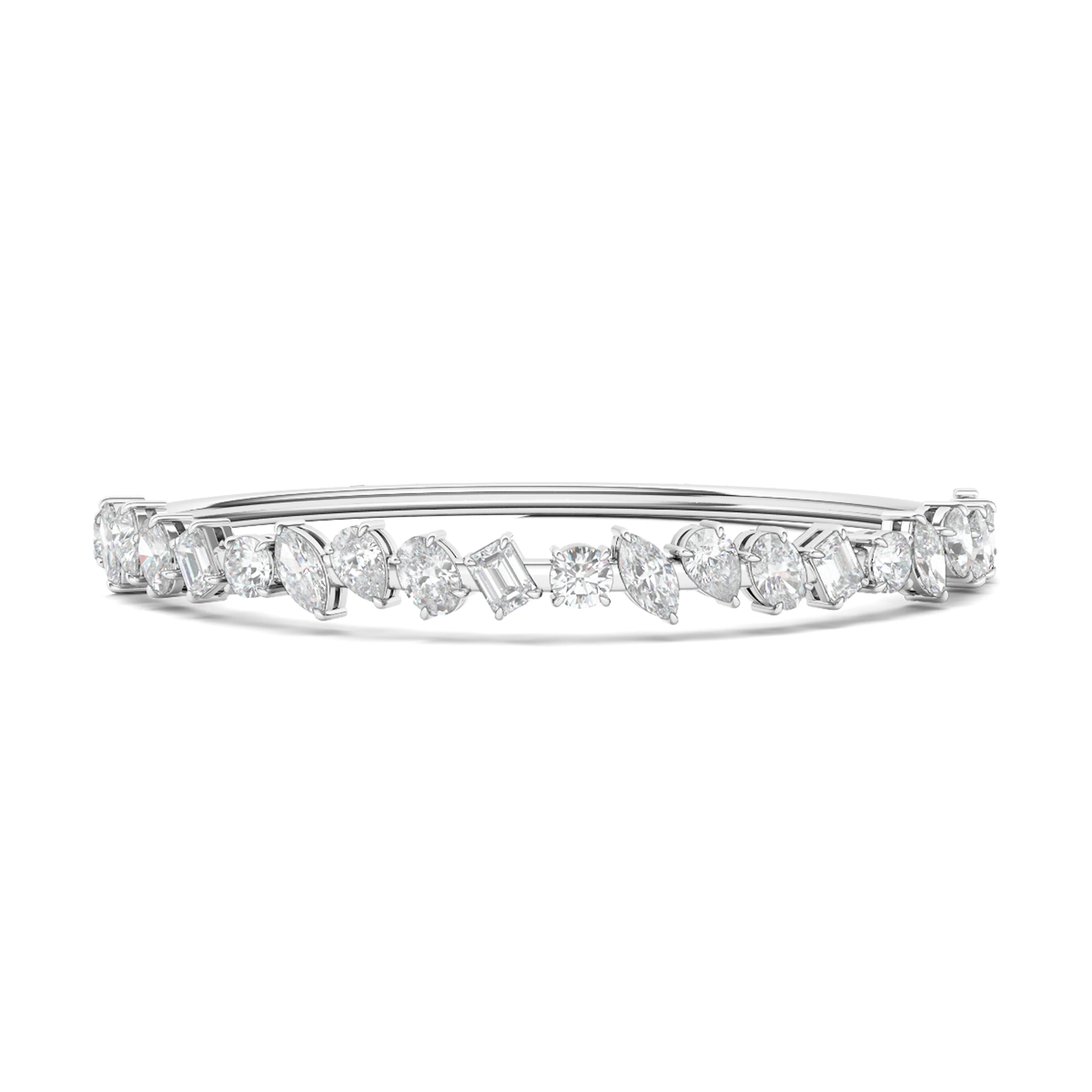 Mixed Diamond Bangle Bracelet