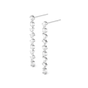 Mixed Diamond Drop Earrings