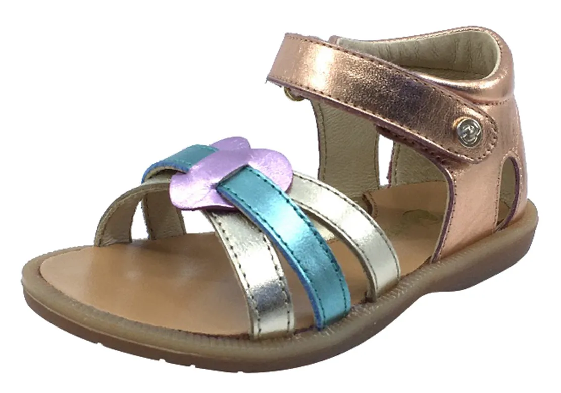 Naturino Girl's Ambra Laminato Open Toe Sandals, Rainbow Metallic