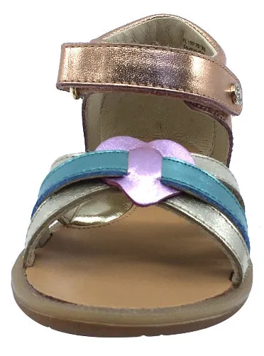 Naturino Girl's Ambra Laminato Open Toe Sandals, Rainbow Metallic