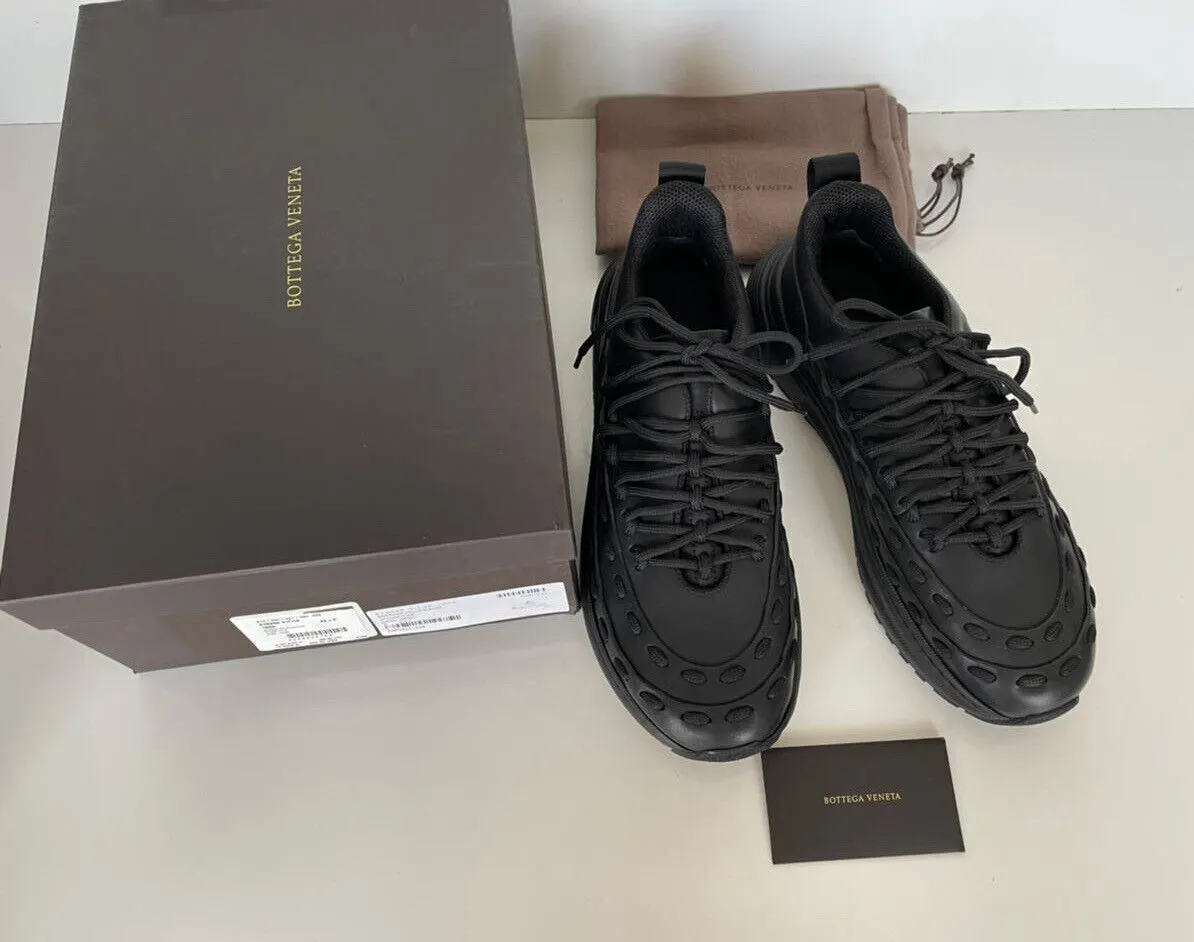 NIB $950 Bottega Veneta Mens Leather Black Sneakers 12 US (45 Euro) 578305