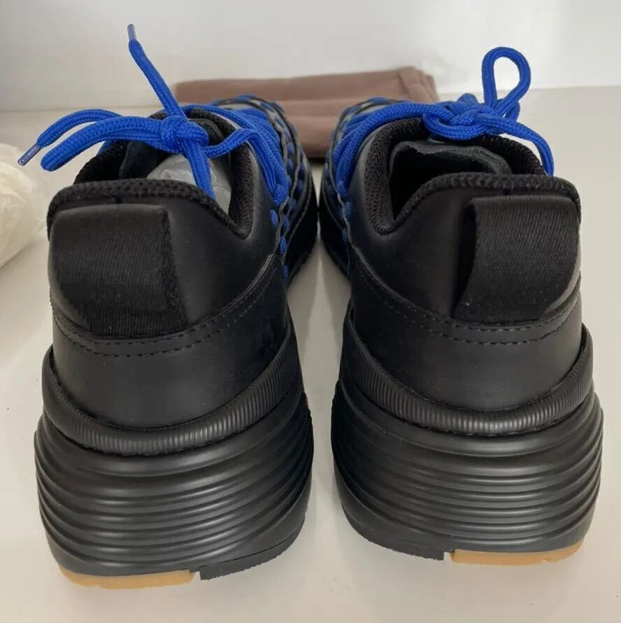 NIB $950 Bottega Veneta Mens Leather Black/Blue Sneakers 9.5 US 578305 1014