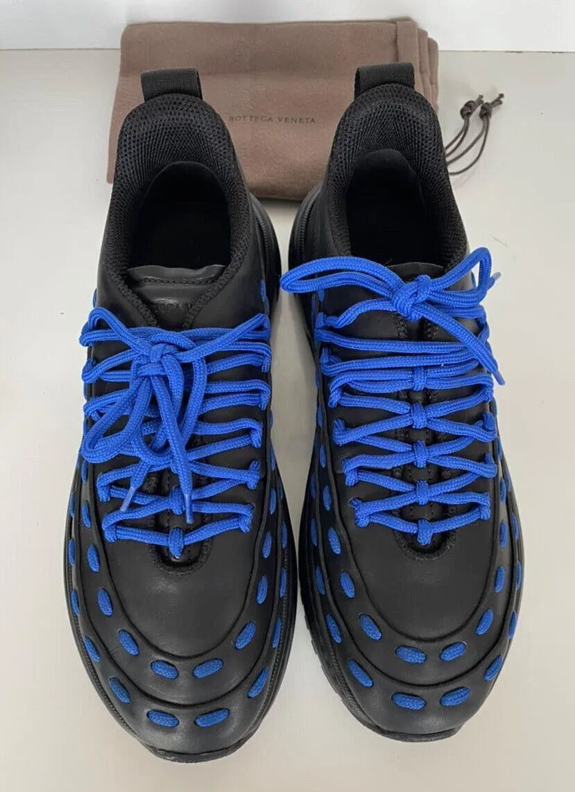 NIB $950 Bottega Veneta Mens Leather Black/Blue Sneakers 9.5 US 578305 1014