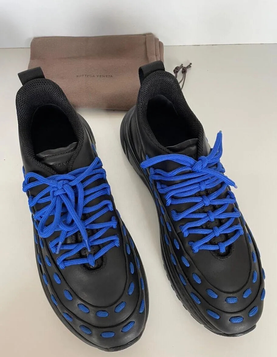 NIB $950 Bottega Veneta Mens Leather Black/Blue Sneakers 9.5 US 578305 1014