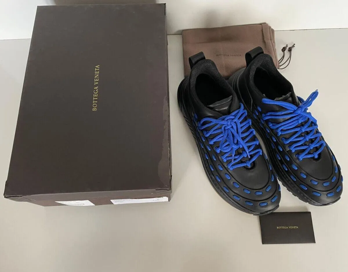 NIB $950 Bottega Veneta Mens Leather Black/Blue Sneakers 9.5 US 578305 1014