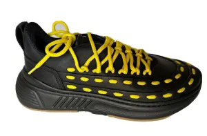 NIB $950 Bottega Veneta Mens Leather Black/Yellow Sneakers 9 US (42) 578305 1013