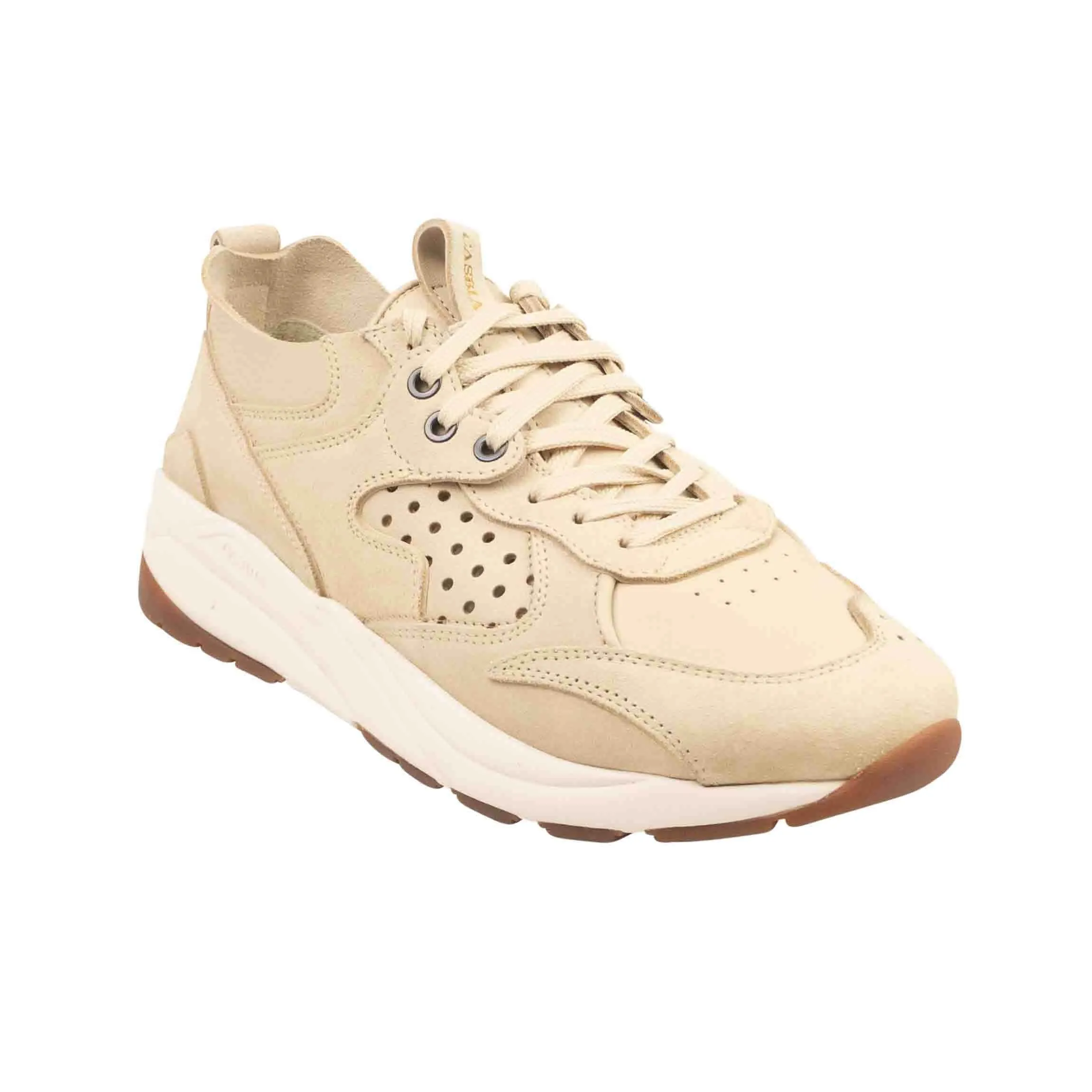 NIB CASBIA Beige Skin Veloce Low Top Suede Sneakers Size 8/41 $438