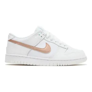 Nike Kid's Dunk Low GS Shoes - Summit White / Metallic Red Bronze