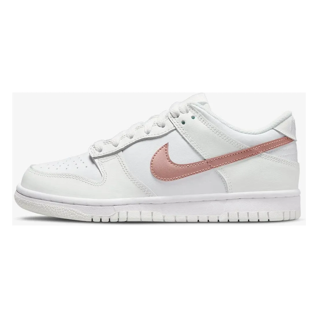 Nike Kid's Dunk Low GS Shoes - Summit White / Metallic Red Bronze