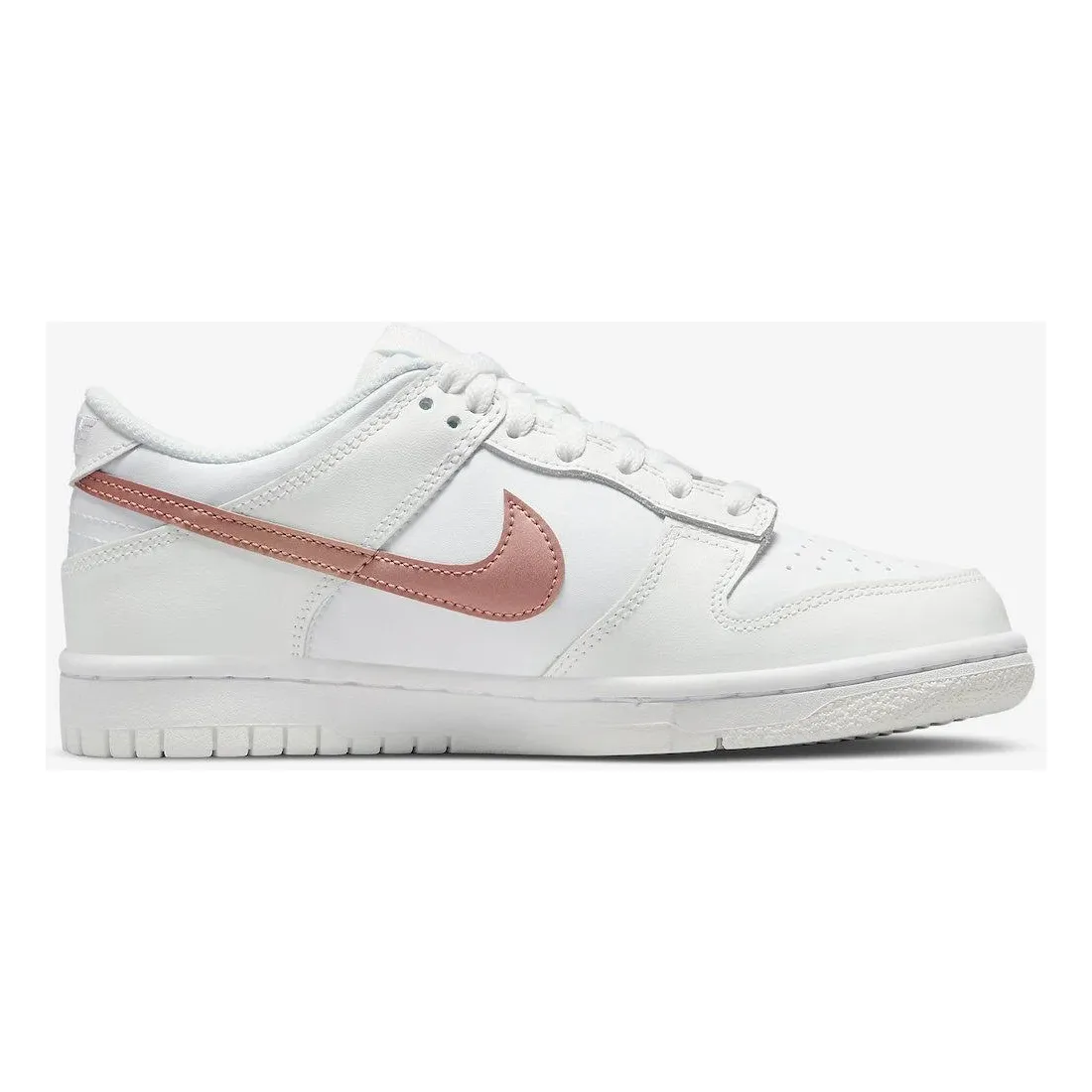 Nike Kid's Dunk Low GS Shoes - Summit White / Metallic Red Bronze