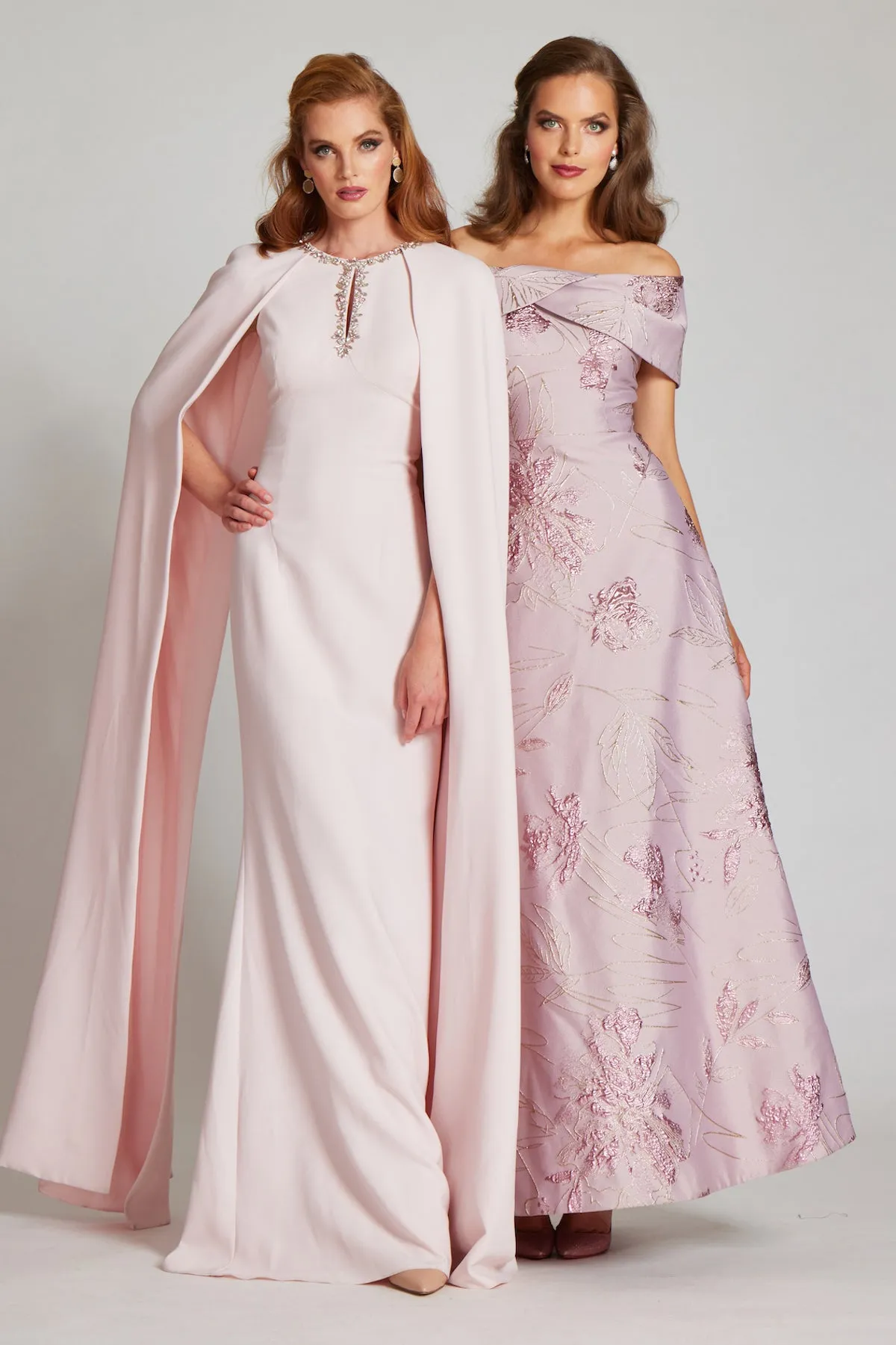Off The Shoulder Metallic Jacquard A-Line Skirt Gown