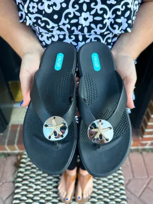 OkaB Licorice Sand Dollar Sandals