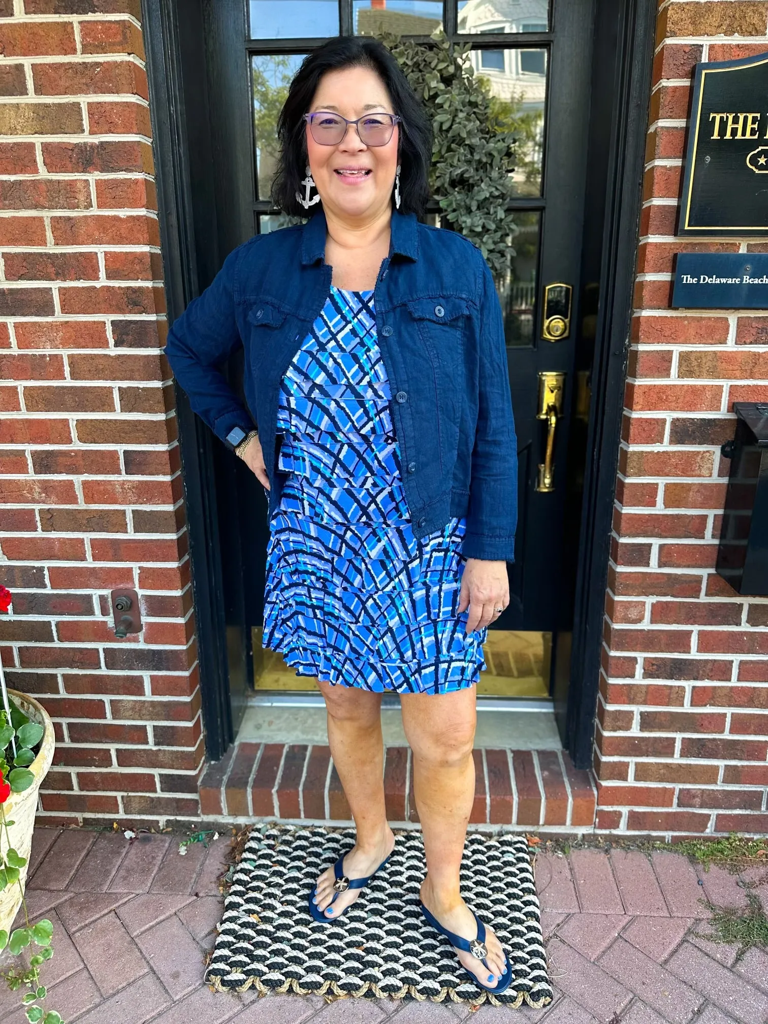OkaB Navy Sand Dollar Sandals