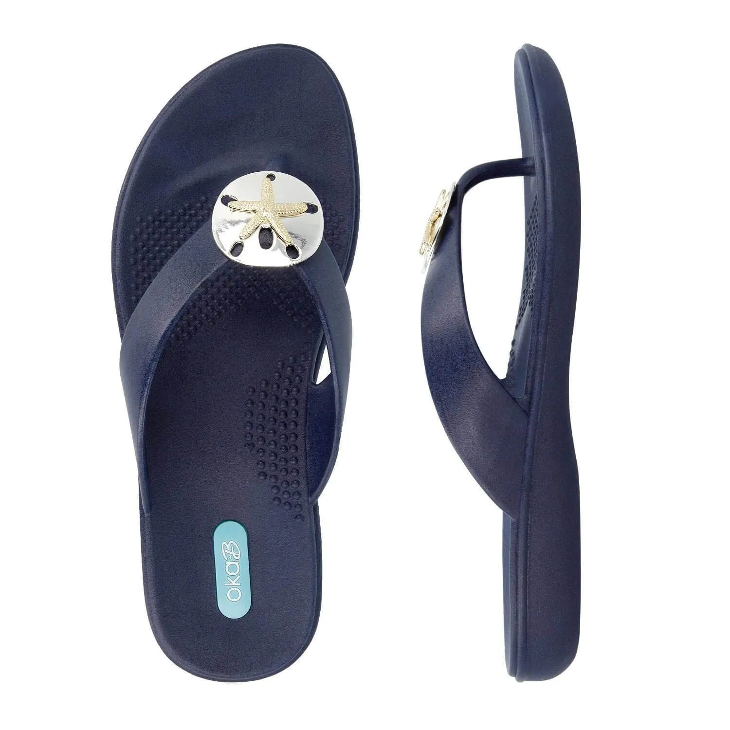 OkaB Navy Sand Dollar Sandals