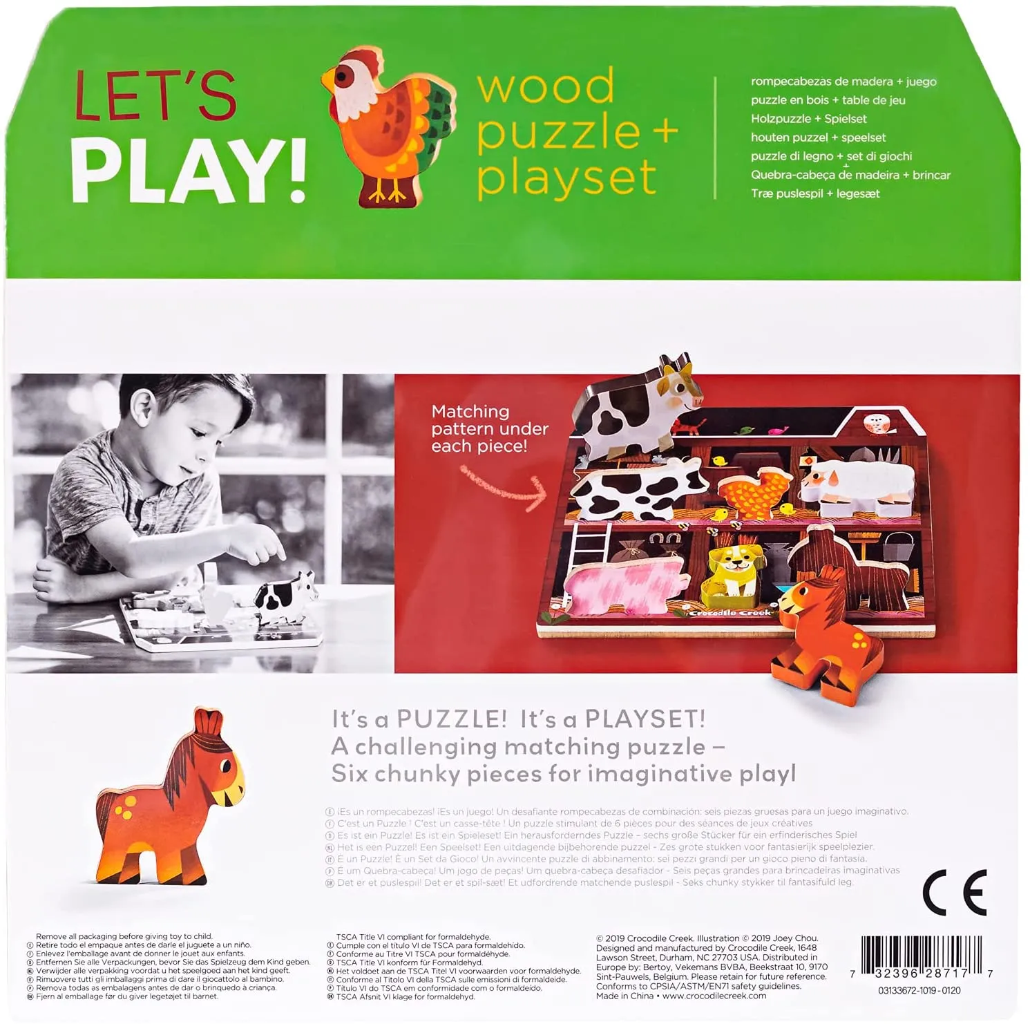 On The Farm 6pc Wooden Puzzle
