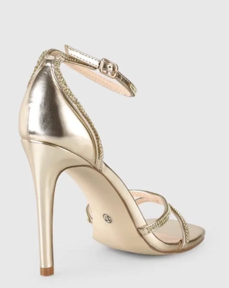 Ormond Diamante Heels - Champagne Metallic