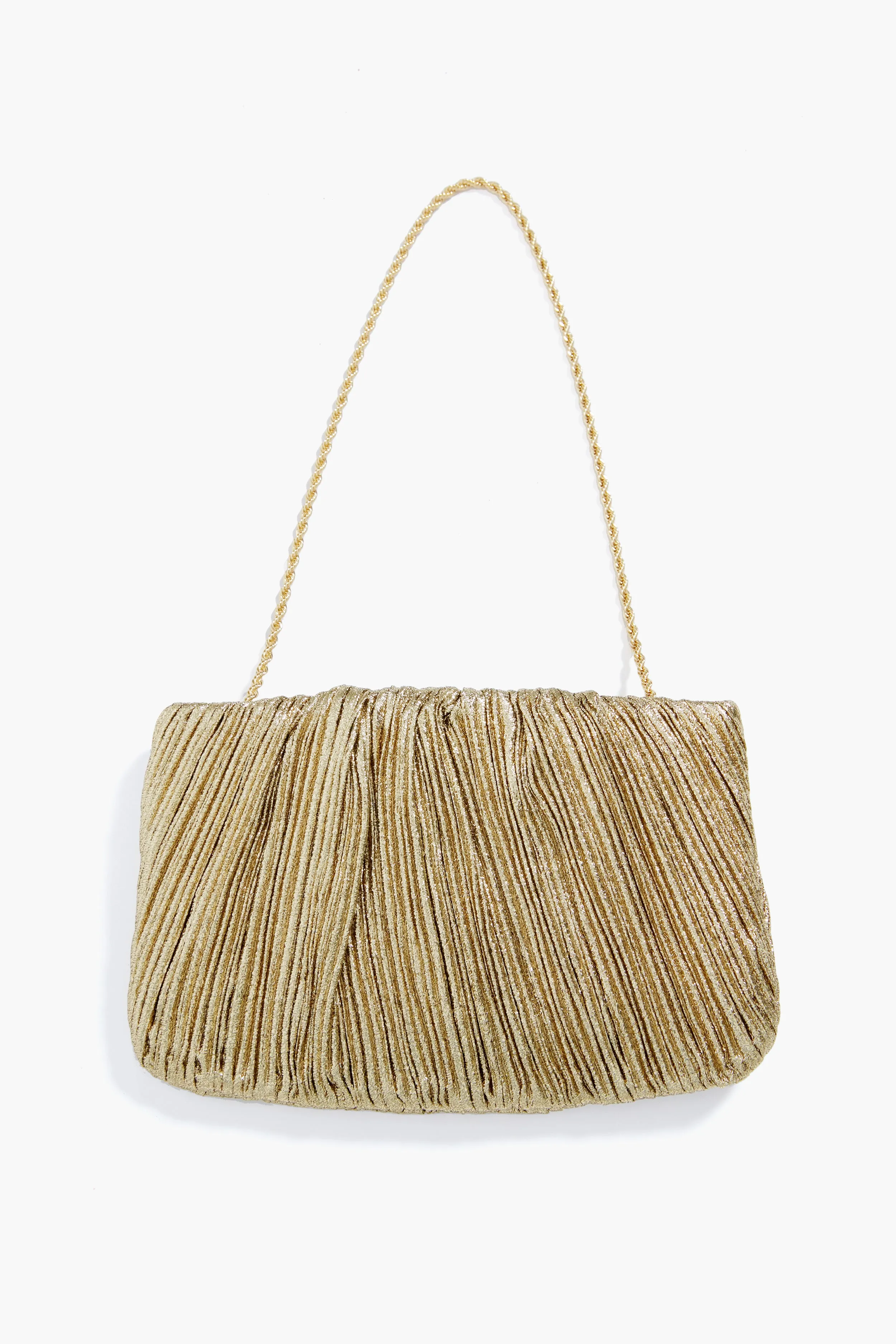 Oro Lame Brit Pleated Clutch