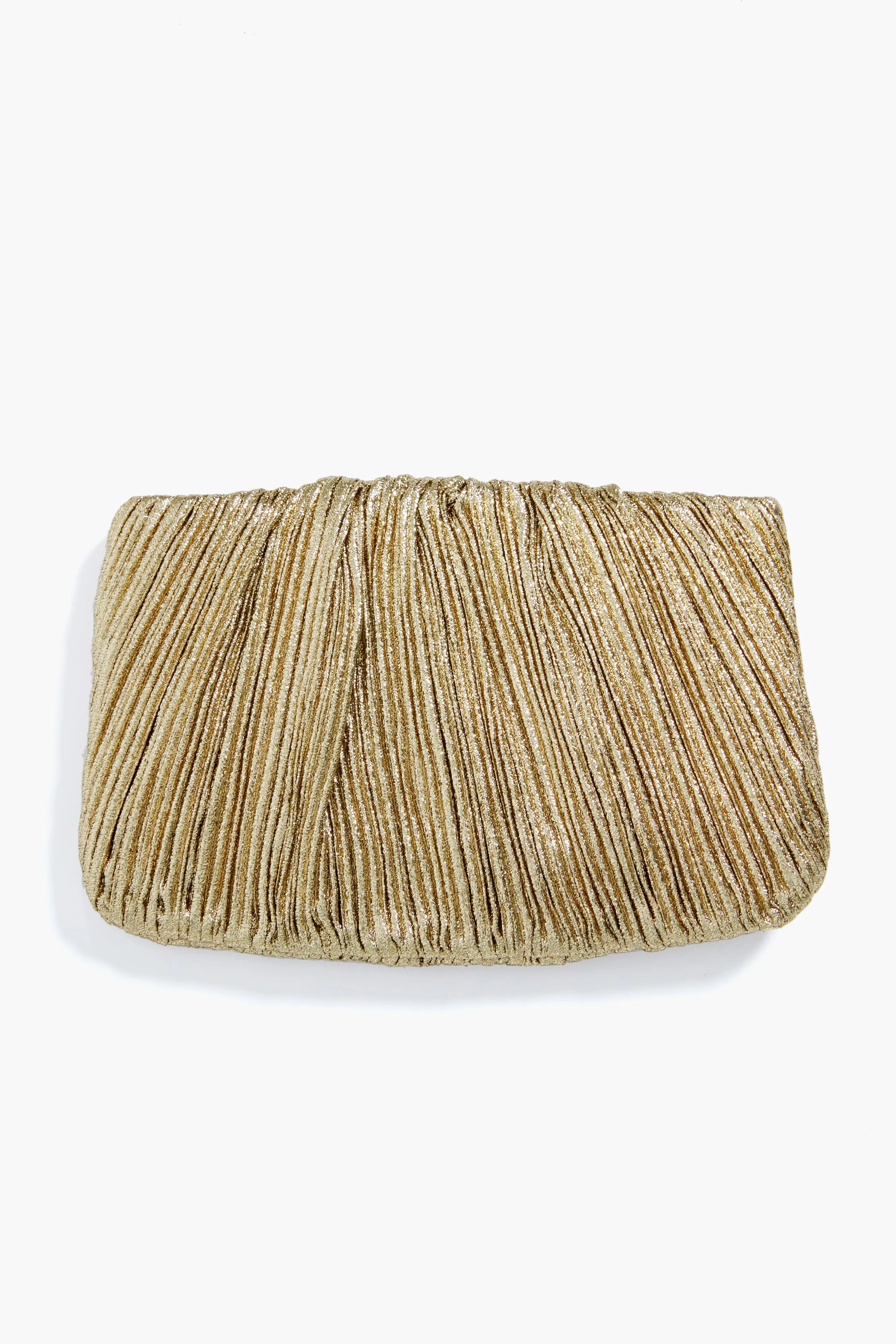 Oro Lame Brit Pleated Clutch