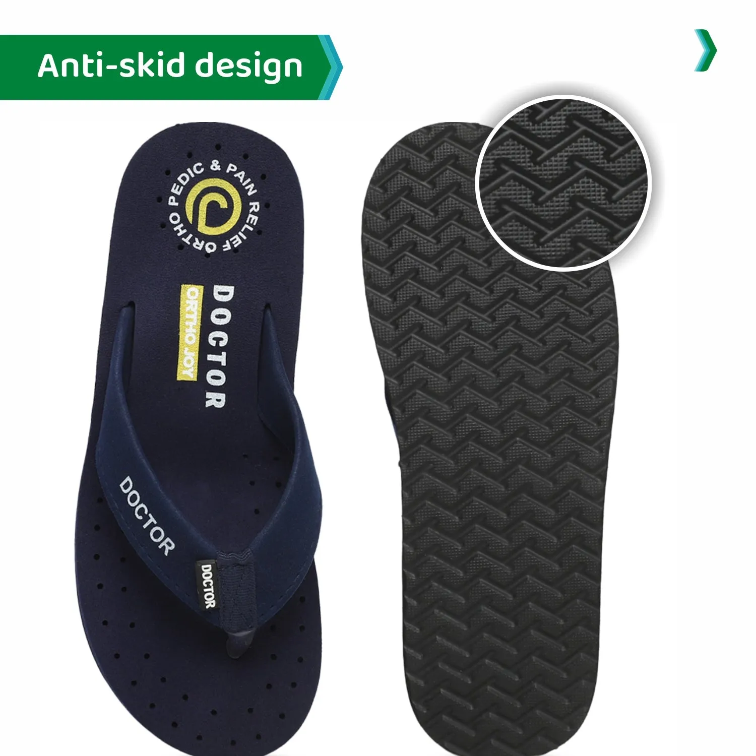 ORTHO JOY Extra Soft Doctor Ortho Slippers for men.