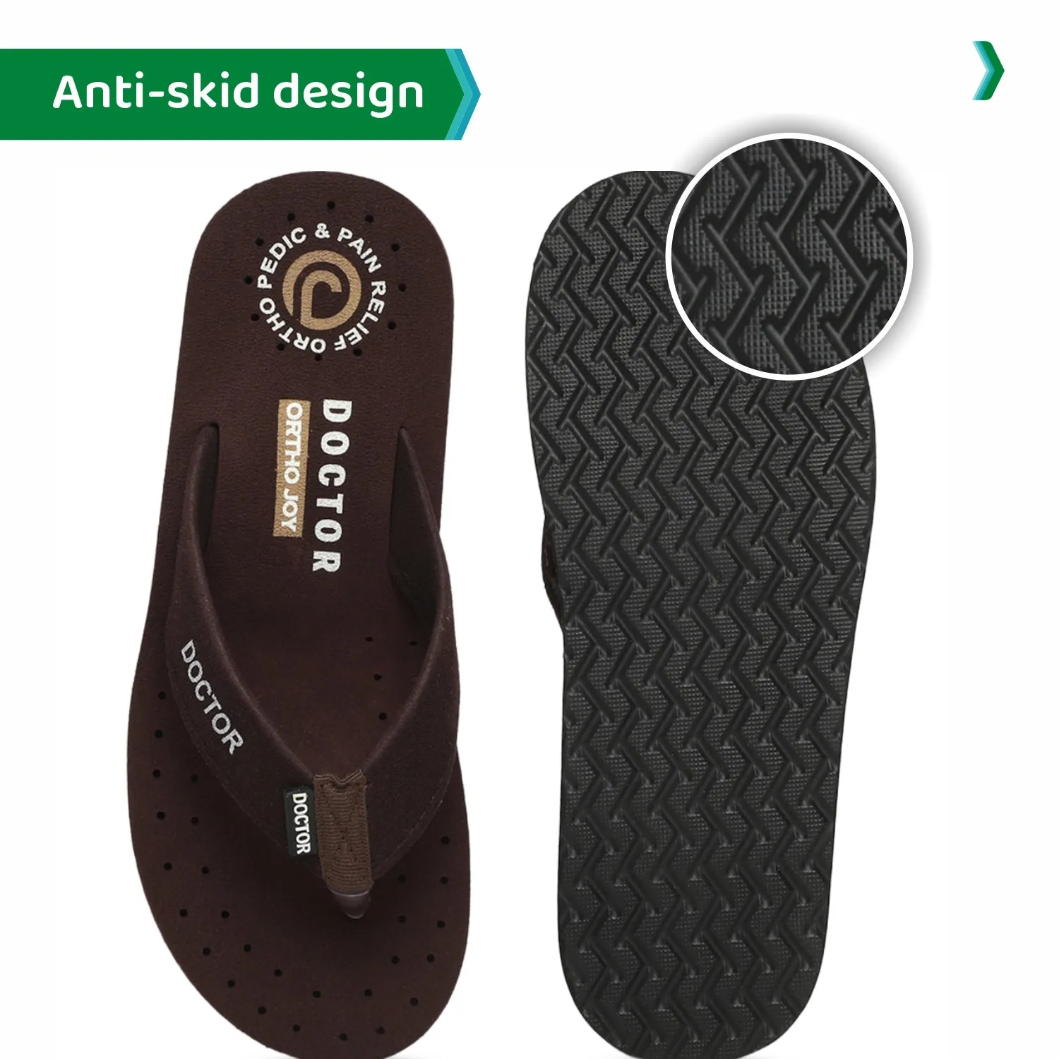 ORTHO JOY Extra Soft Doctor Ortho Slippers for men.