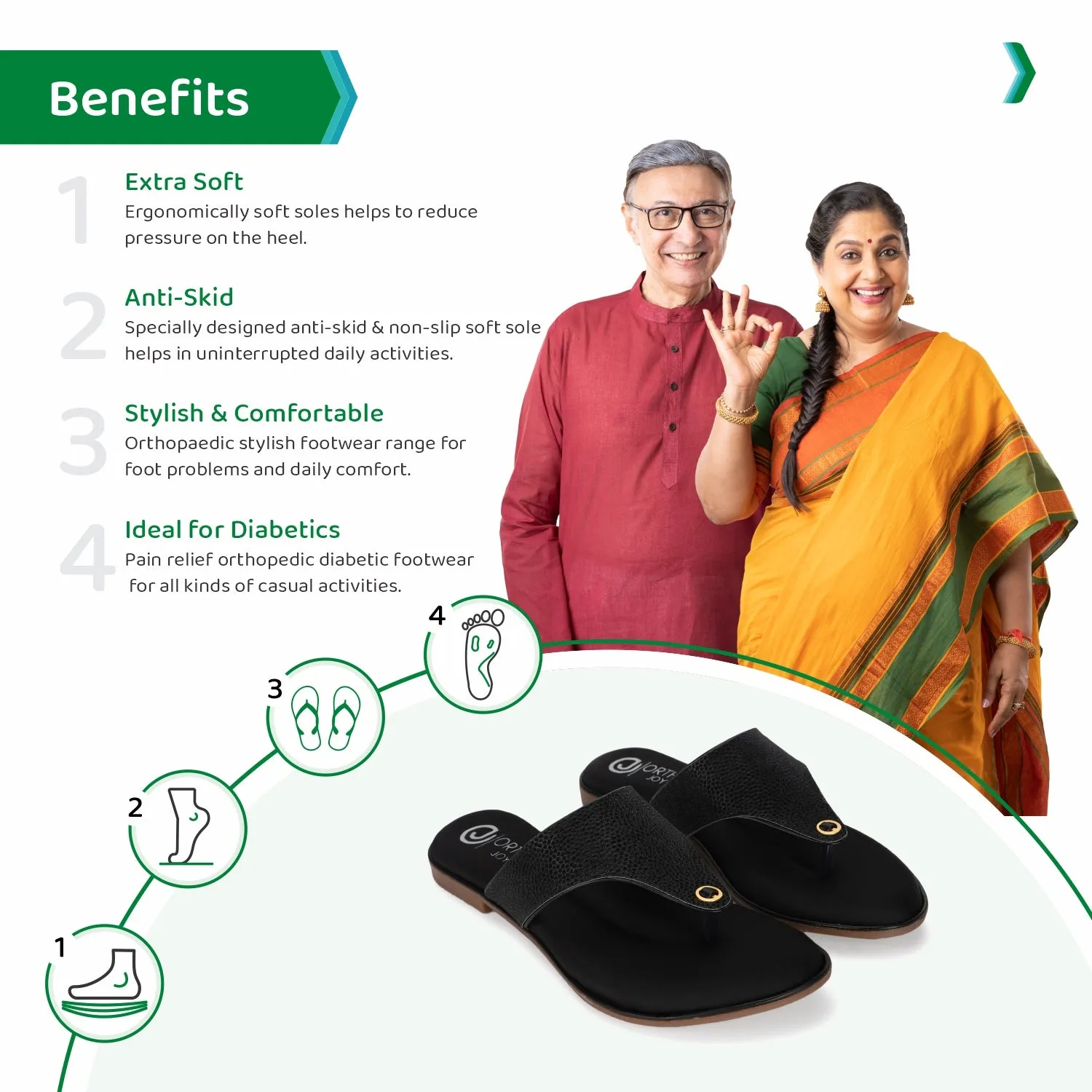 ORTHO JOY Fancy Slipper for women | Orthopedic Slippers
