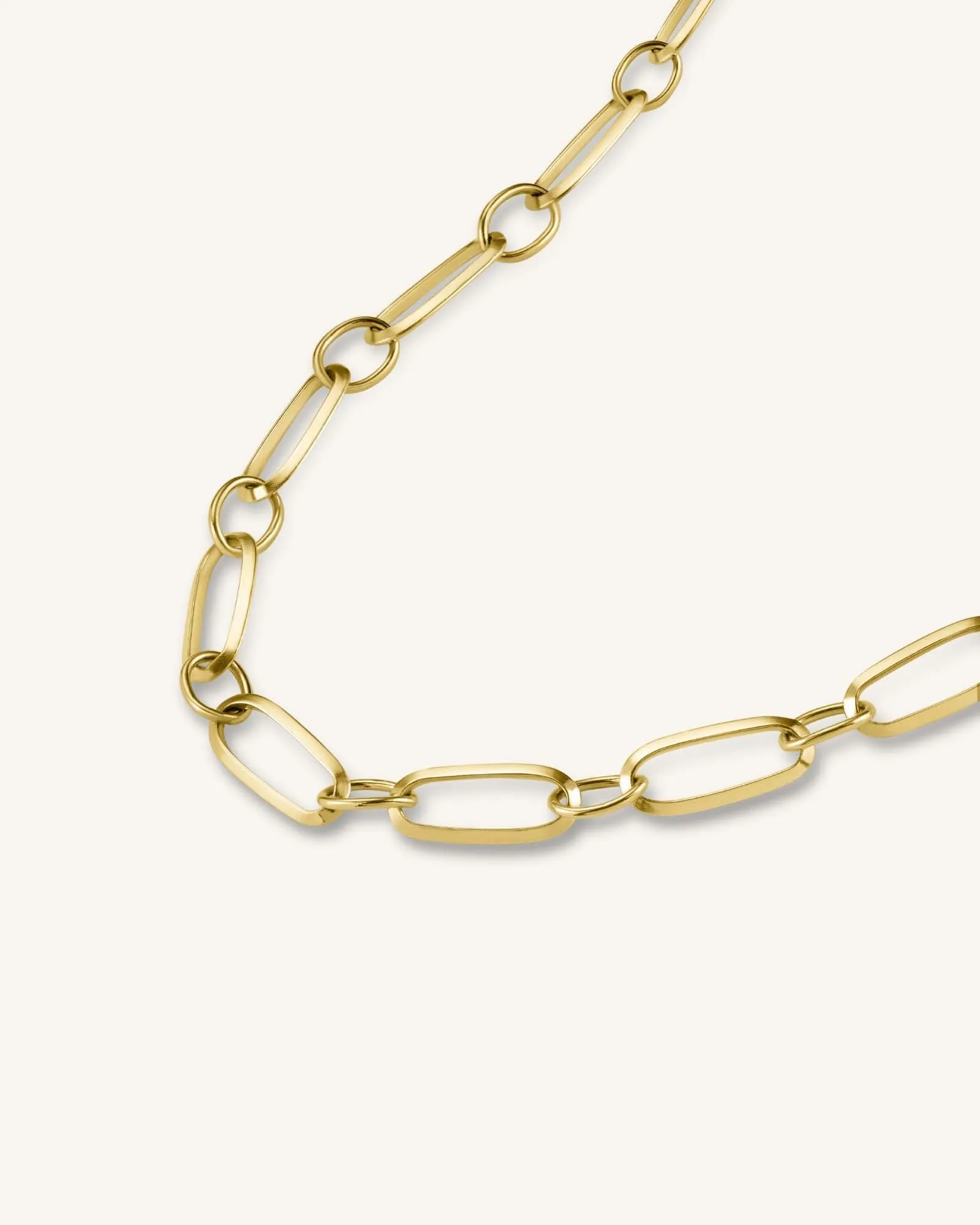 Oval Chain Necklace Gold
