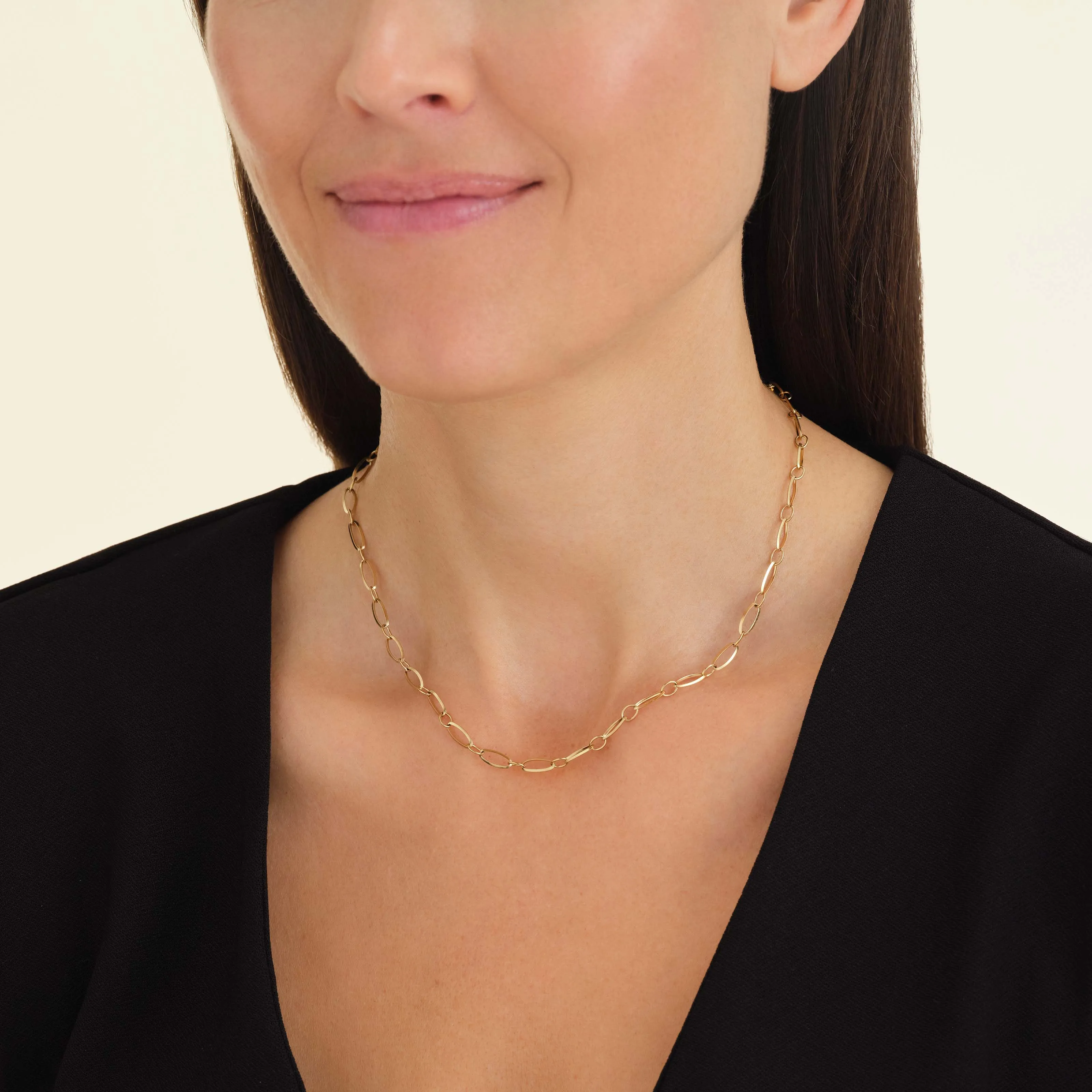 Oval Chain Necklace Gold