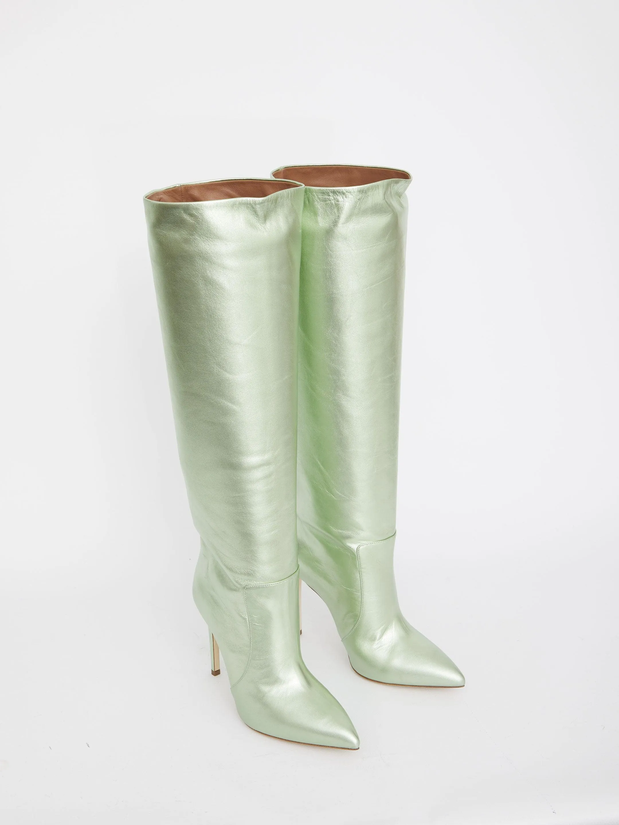 Paris Texas Green Leather Boots