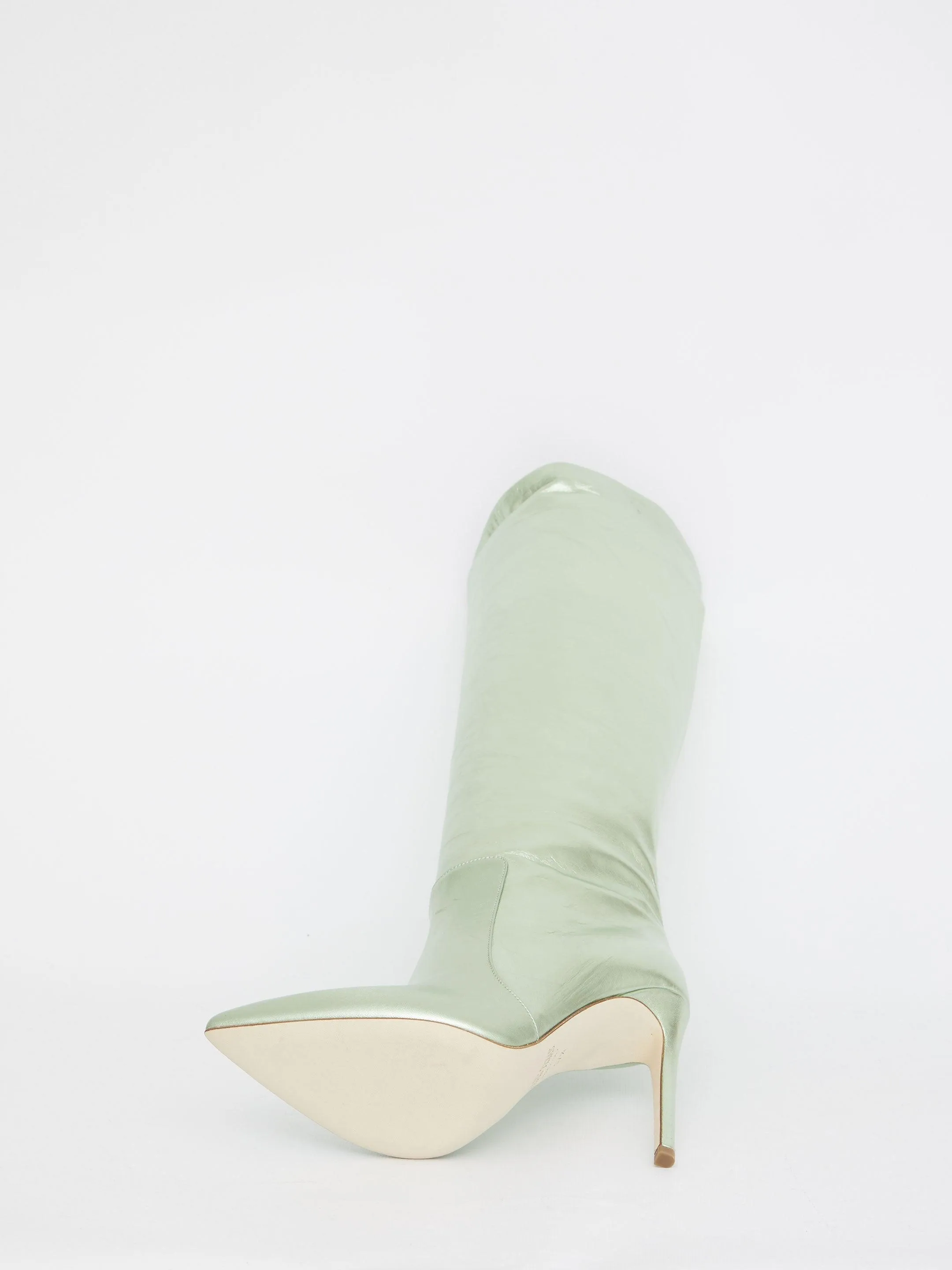Paris Texas Green Leather Boots