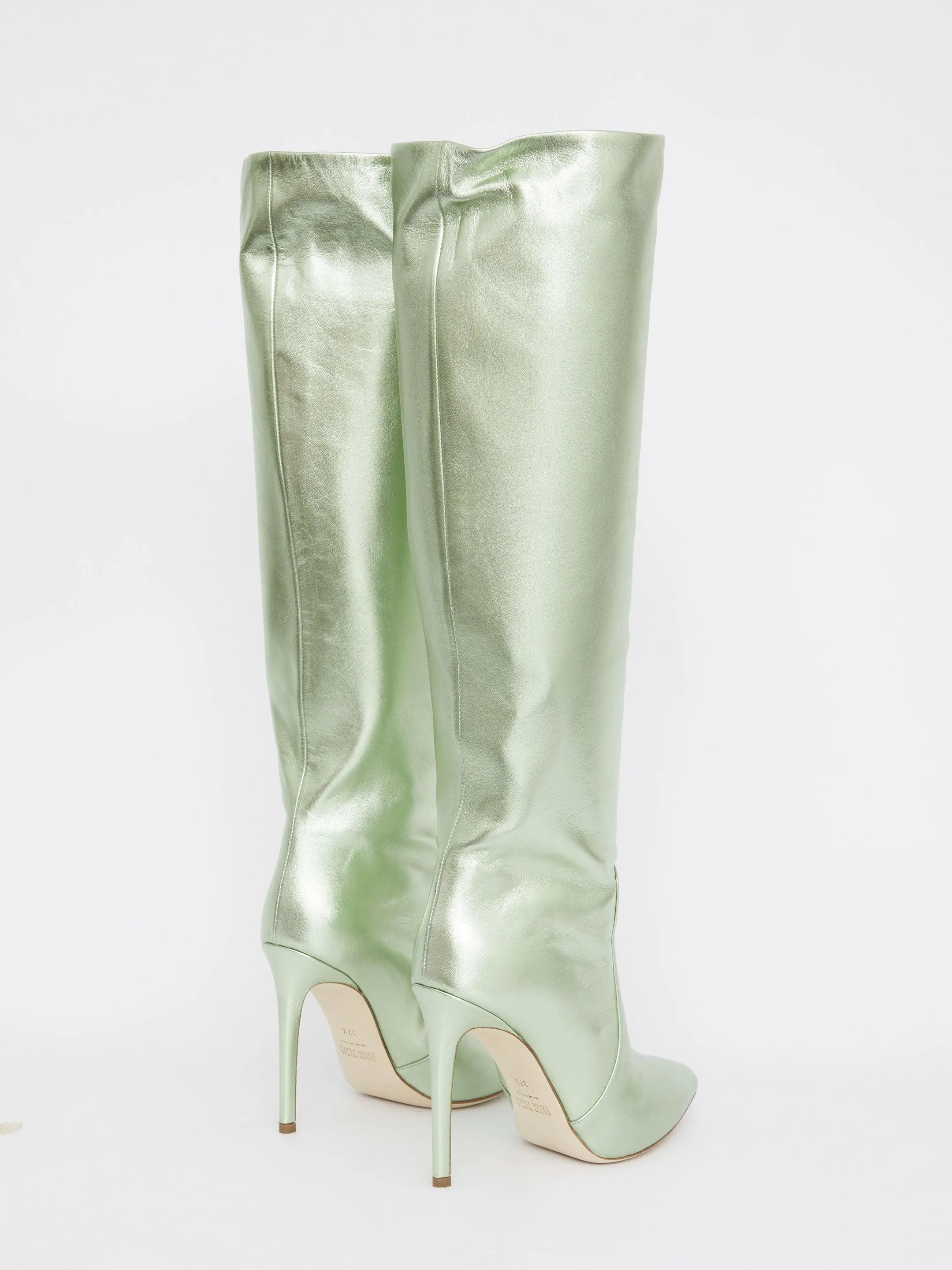 Paris Texas Green Leather Boots