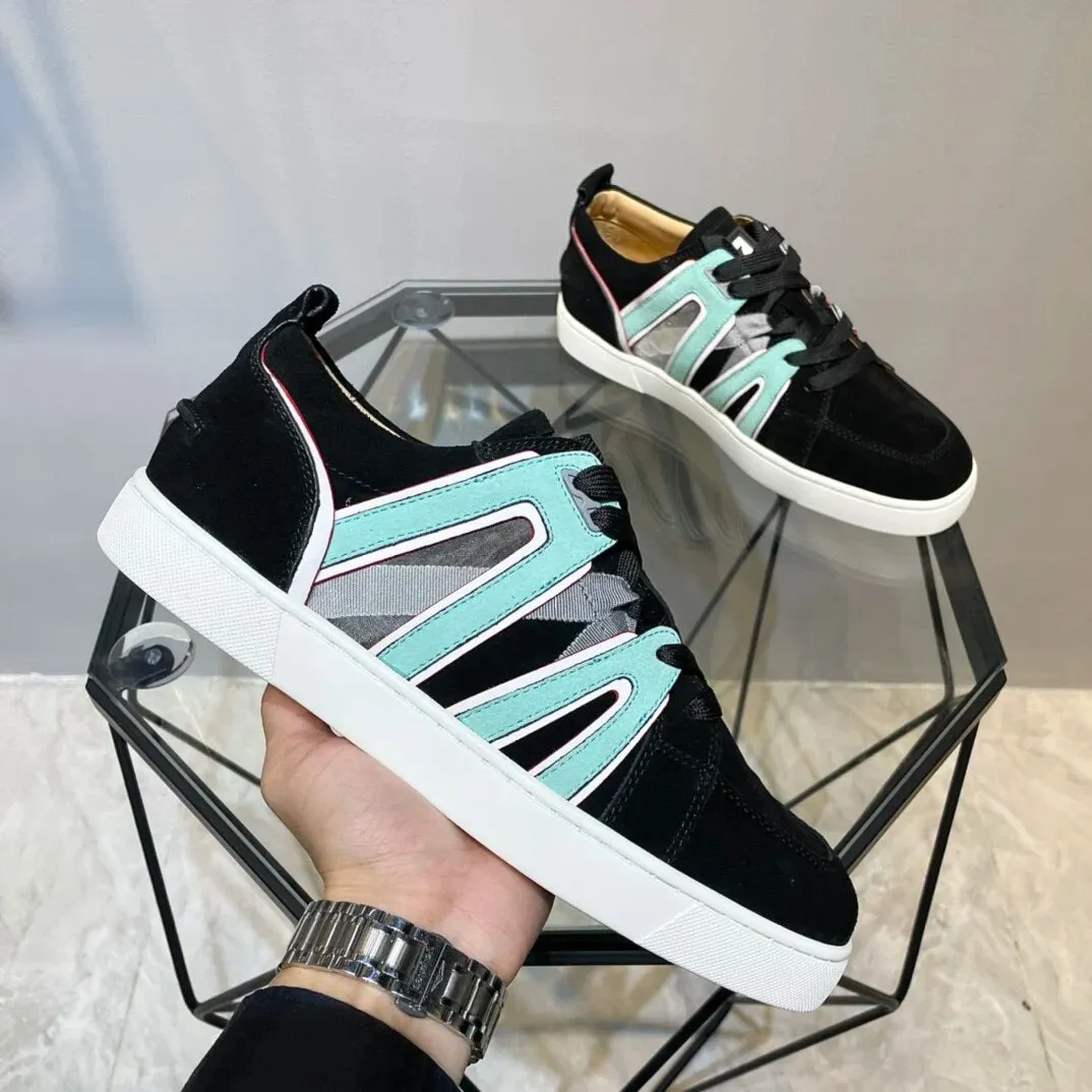 Patchwork Split Leather Low Top Sneakers