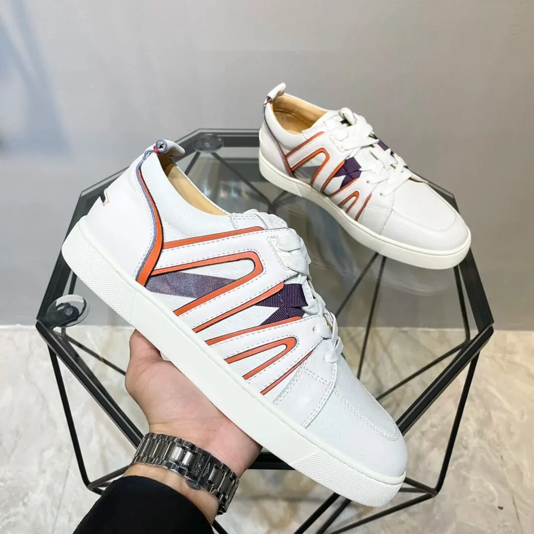 Patchwork Split Leather Low Top Sneakers