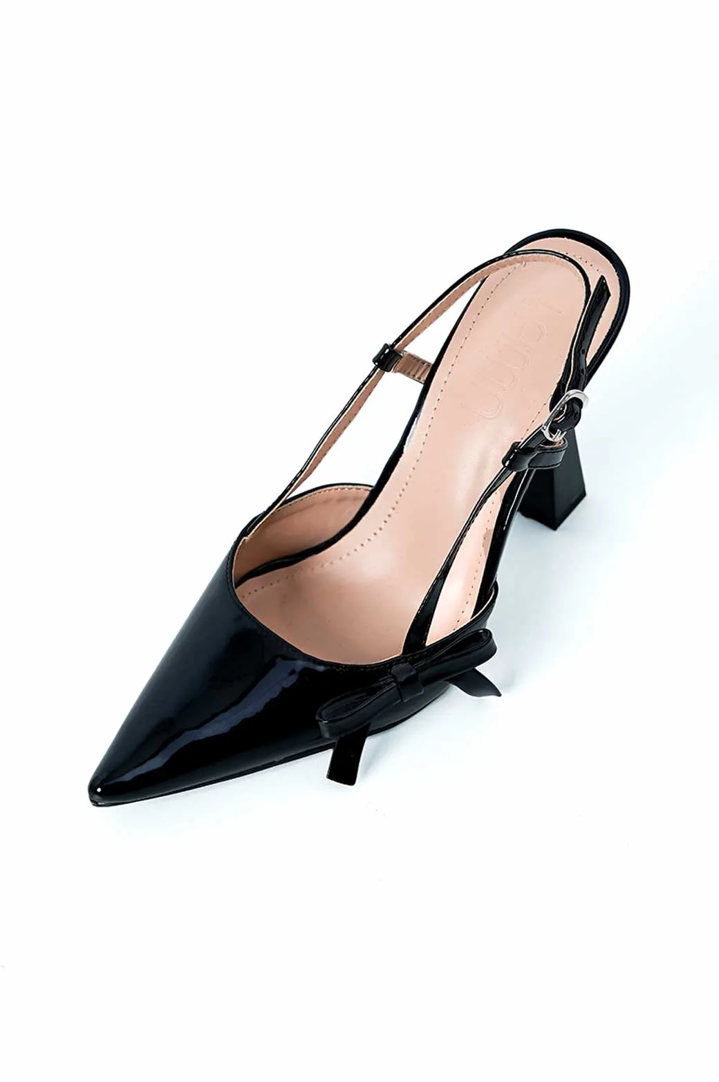 PATENT BOW SLINGBACK