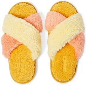 Peaches & Pineapple Boucle Adult Slippers