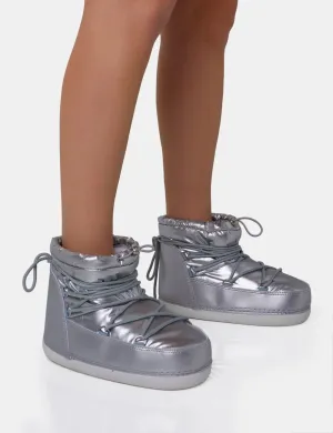 PUBLIC DESIRE - ZURI METALLIC SILVER BOOTS