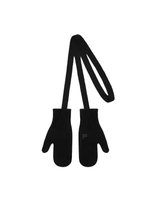 Recycled Cashmere Chunky Mittens—black
