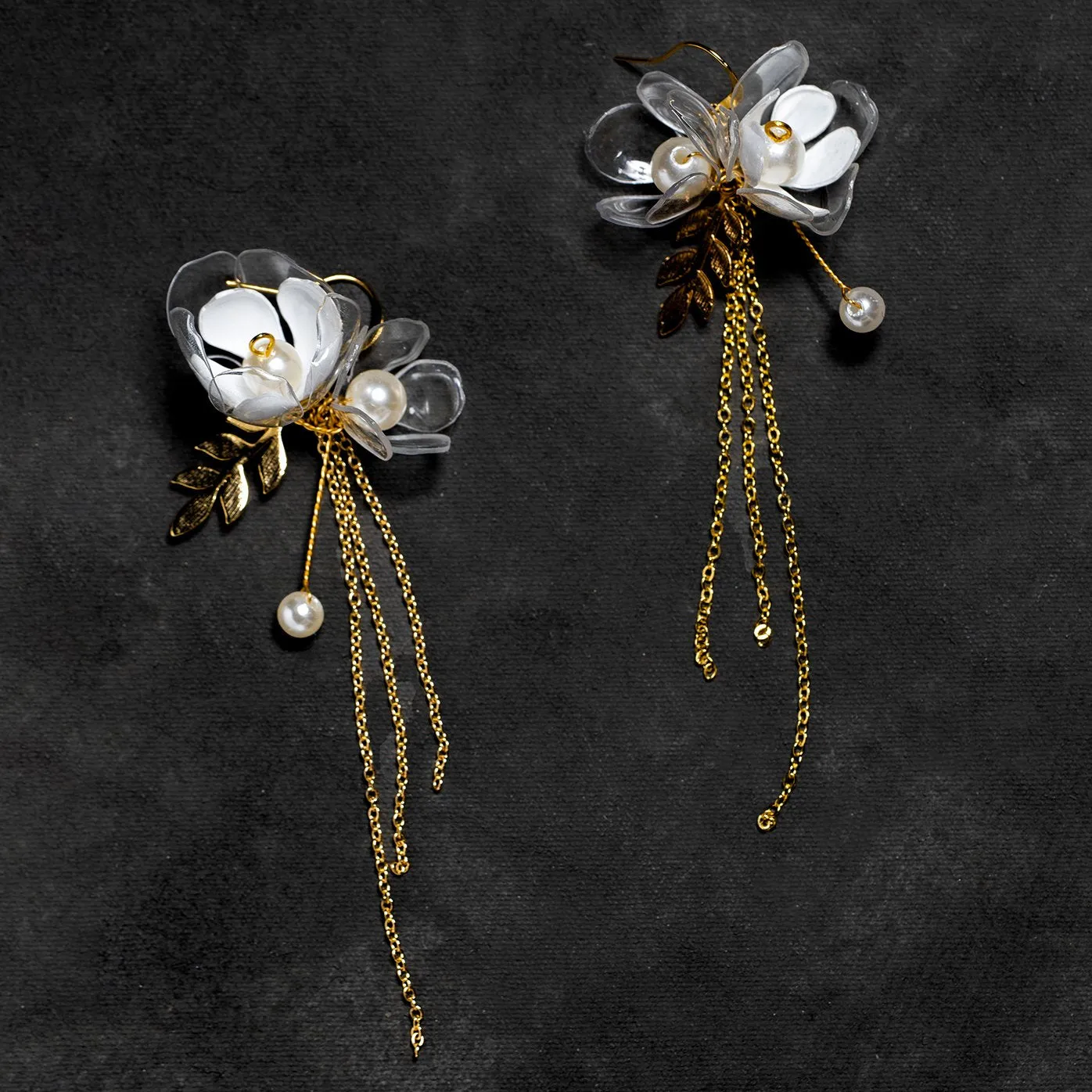 Recycled Jewelry - Triple Jasmine Drip Earrings