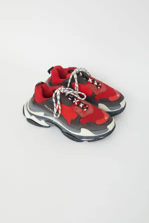 Red & Grey Triple S Sneaker