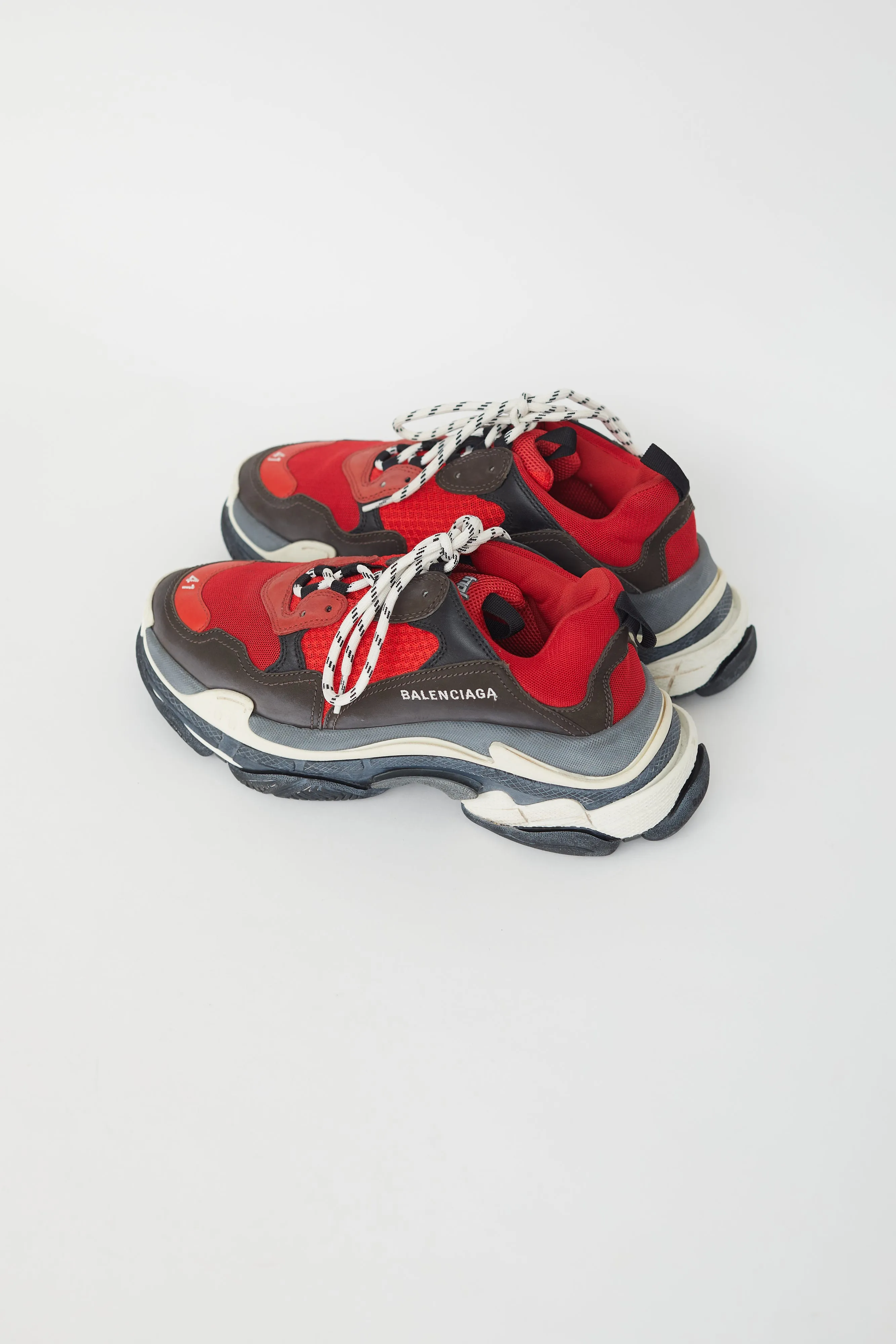 Red & Grey Triple S Sneaker