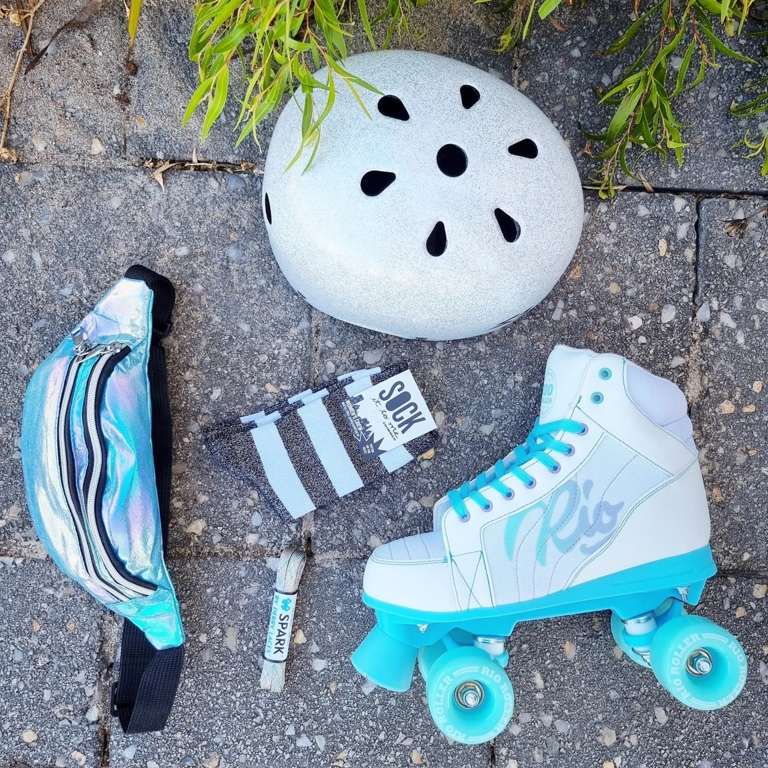 Rio Roller Lumina White Blue Roller Skates