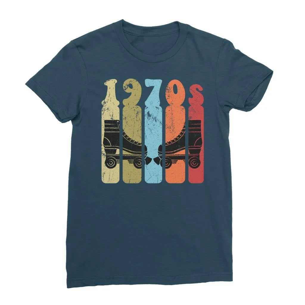 Roller Skates 70s Disco Derby Retro Vintage Worn Classic Women's T-Shirt