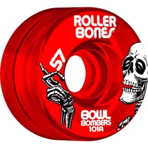 RollerBones 57mm 101A Bowl Bombers Red Roller Skate Wheels 8pk