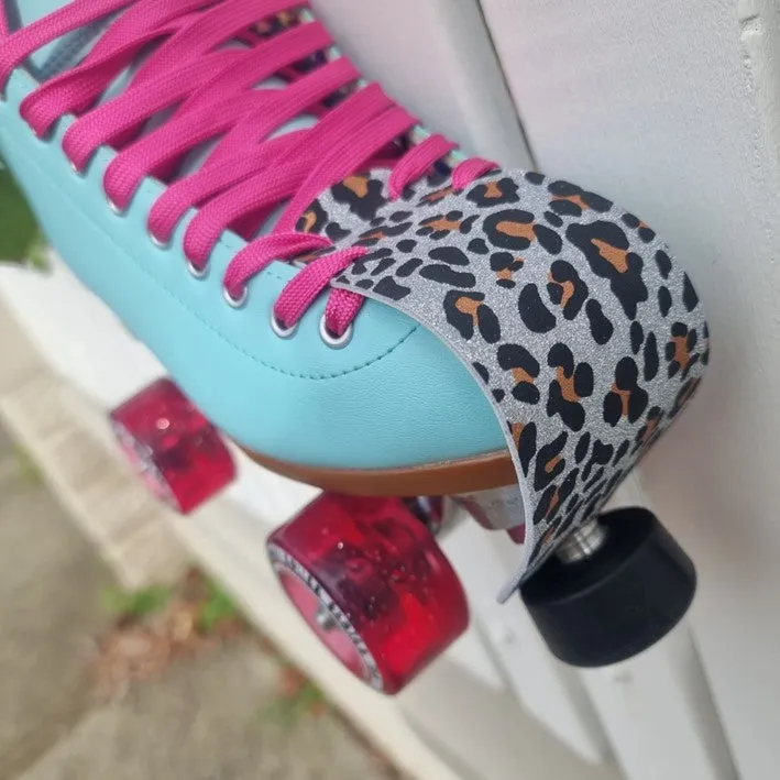 Rollerstuff Silver Leopard Glitter Toe Guards