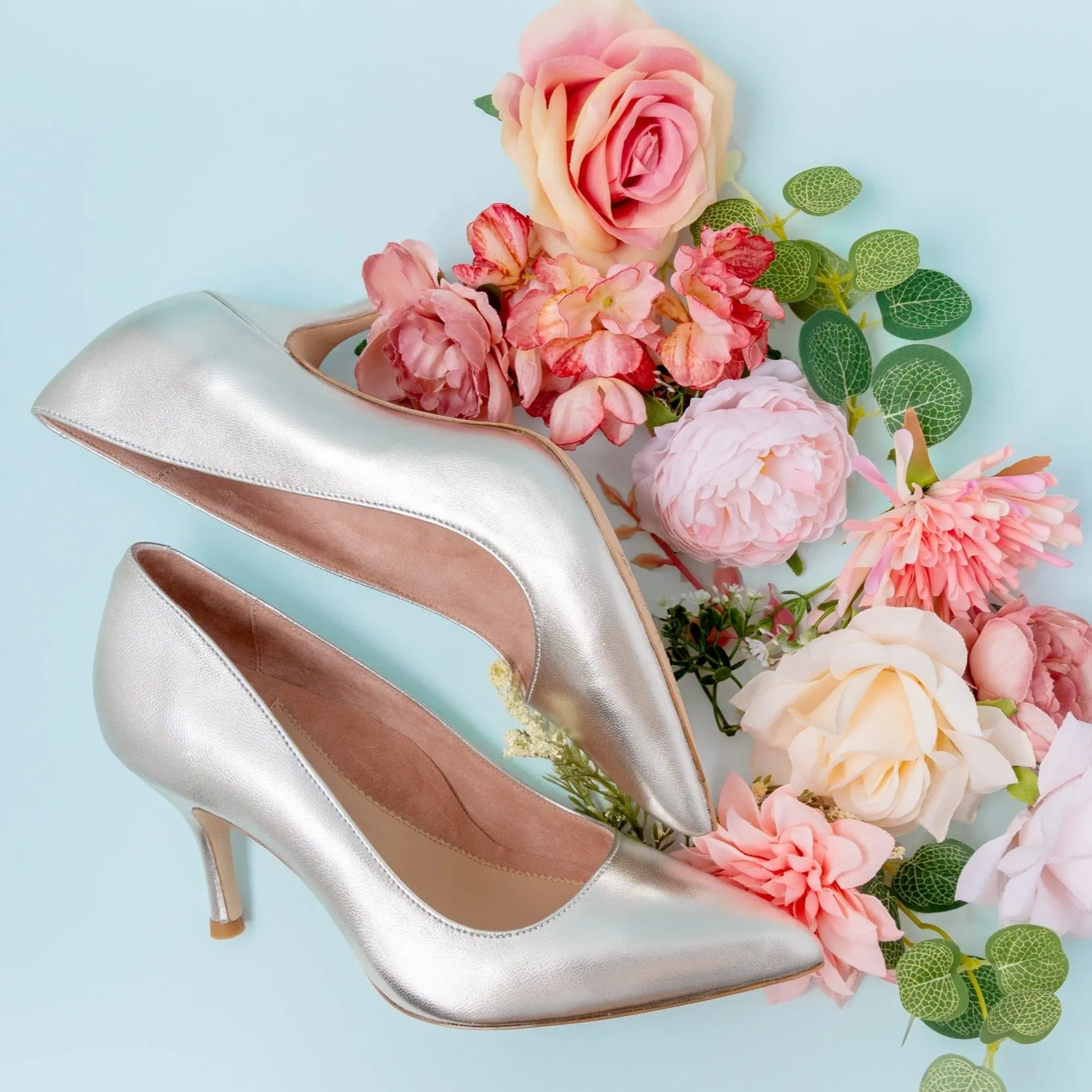 [SAMPLE] Silver Metallic Leather Pump