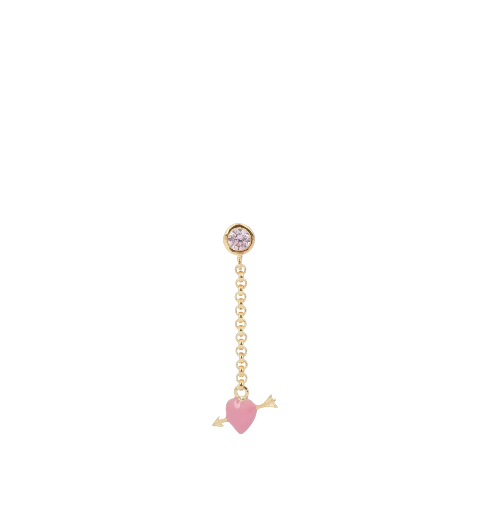 Single Cupid Stud Chain Earring
