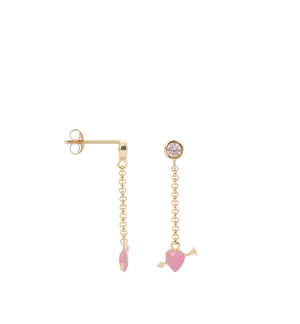 Single Cupid Stud Chain Earring