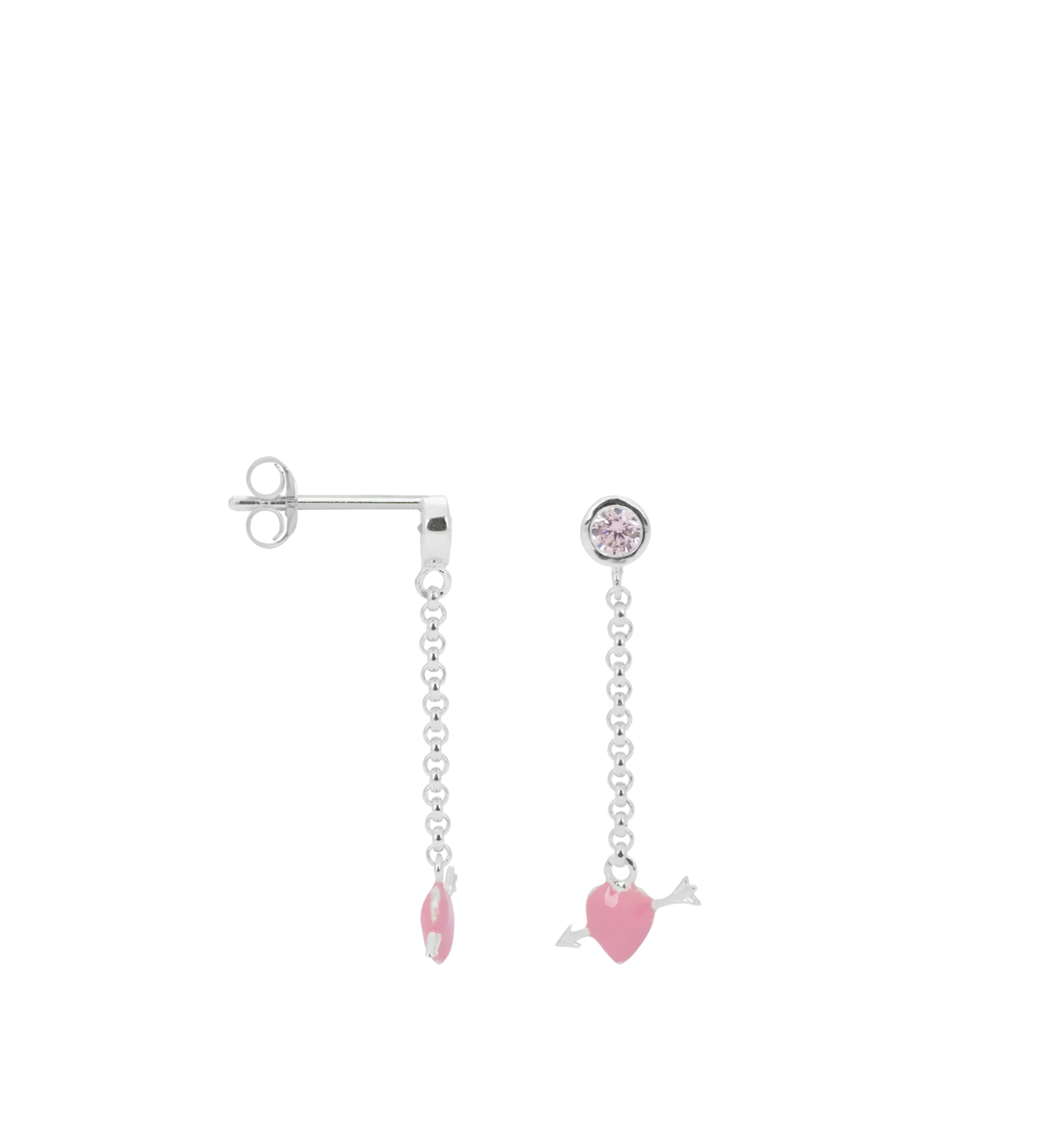 Single Cupid Stud Chain Earring