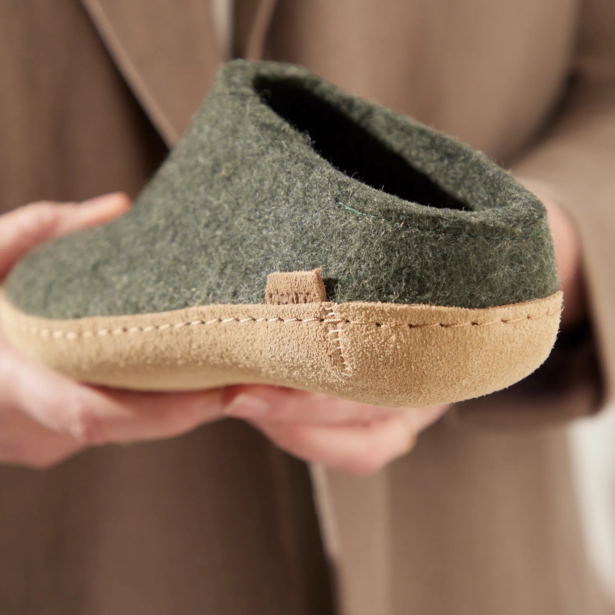 Slip-on with leather sole - Forest